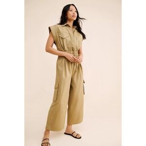 FARM Rio Khaki Utility Jumpsuit